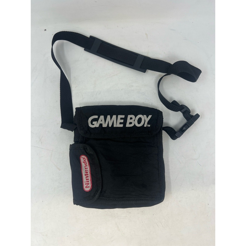 VINTAGE ORIGINAL NINTENDO GAME BOY BLACK CARRY CASE SOFT SHOULDER BAG w/ POCKETS